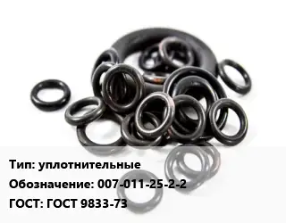 Кольцо РТИ уплотнительные 007-011-25-2-2 ГОСТ: ГОСТ 9833-73